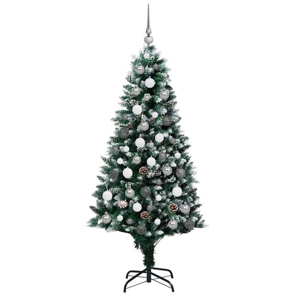 vidaXL Artificial Christmas Tree Green 70.9" PVC and Steel and Plastic