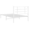 vidaXL Bed Frame White Powder-coated steel Twin Bed Frame Rectangular
