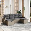 vidaXL Garden Sofa Set Grey Poly Rattan, Steel Large Modular
