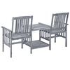 vidaXL Patio Chair With Tea Table Gray