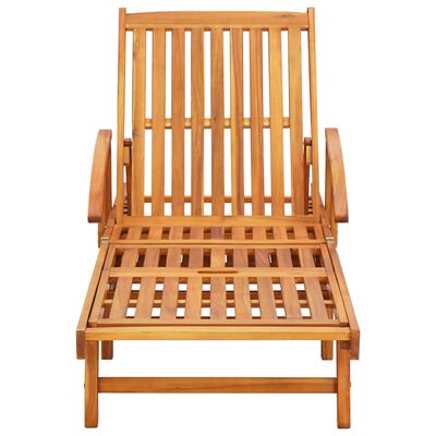 Wooden reclining chair with slatted back and seat