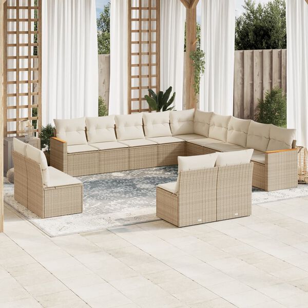 vidaXL Garden Sofa Set Beige and Cream White