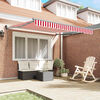 vidaXL Retractable Awning Retractable Red and White 118.11 x 98.43 in