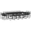 vidaXL Garden Dining Set Black PE rattan Large Stackable