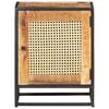 vidaXL Bedside Cabinet Rough Mango Wood, Natural Cane