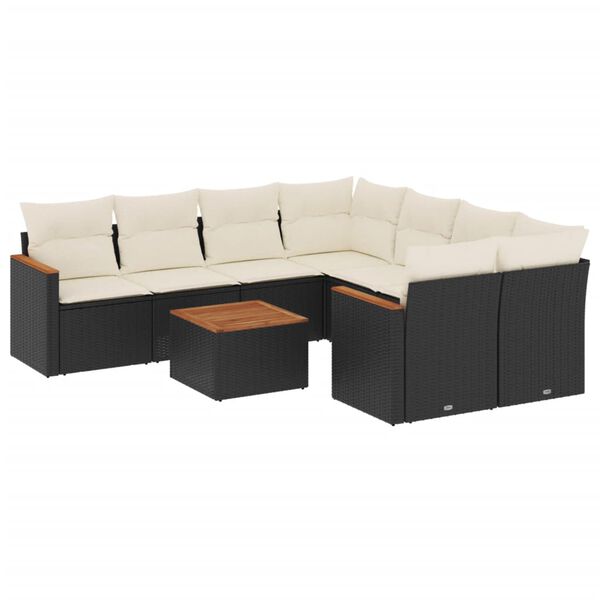 vidaXL Garden Sofa Set Black