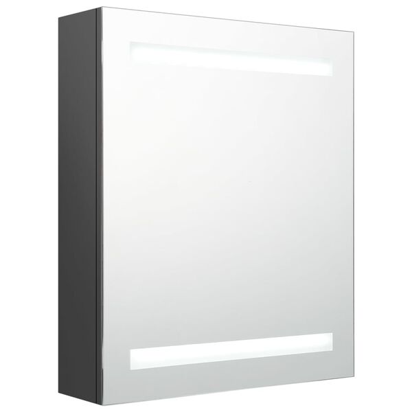 vidaXL Bathroom Cabinet Gray MDF with melamine finish, glass