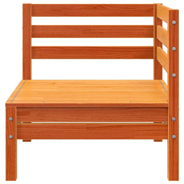 vidaXL Garden Sofa Wax Brown Solid pine wood Medium Modular