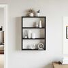 vidaXL Wall Shelf Black Engineered wood 16.9x3.5x23.6 in Wall Shelf