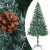 vidaXL Christmas Tree Green with white tips PVC and metal 70.9 in tall