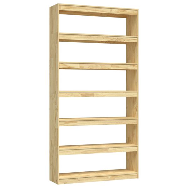 vidaXL Book Cabinet Natural wood Solid Pinewood 39.4x11.8x78.7 in