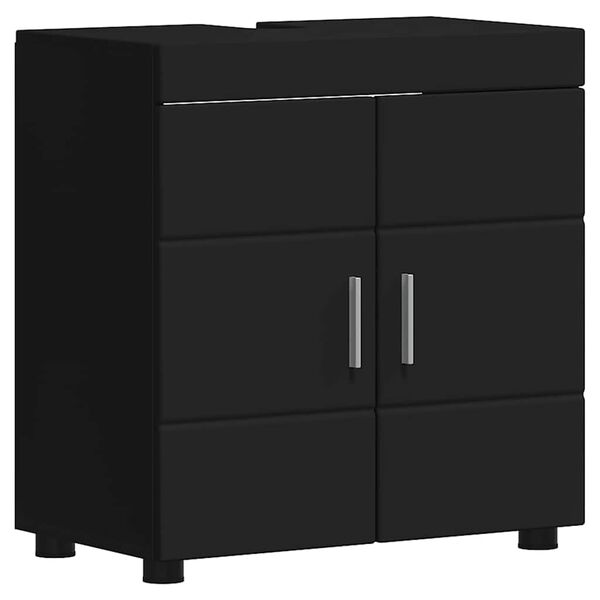 vidaXL Bathroom Cabinet Set TULUM Black 23.62 x 13.39 x 24.80 in