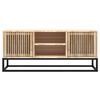 vidaXL TV Cabinet Natural Wood Engineered Wood, Solid Pine Wood, Iron