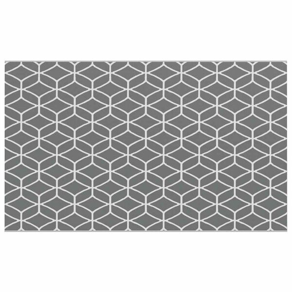 vidaXL Outdoor Rug ARAKIL grey and white 118.1" x 196.9" PP