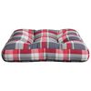 vidaXL Pallet Cushion Red check pattern 100% polyester 23.6x23.6 in