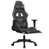 vidaXL Gaming Chair Black and Grey Faux leather, Metal, Plywood Large