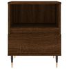 vidaXL Bedside Cabinet Set of 2 Brown Oak Engineered Wood, Metal Medium