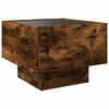 vidaXL Bedside Table Smoked Oak Engineered Wood, Glass Medium Square
