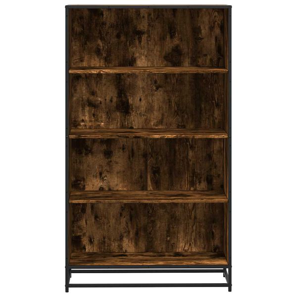 vidaXL Bookcase Smoked oak Engineered wood, Metal Tall Bookcase
