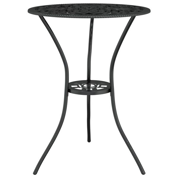 vidaXL Bistro Set Black Cast aluminum Compact Decorative Inlays