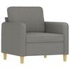 vidaXL Sofa Chair With Footstool Dark grey Polyester, metal, plywood