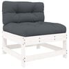 vidaXL Garden Lounge Set White, Anthracite Solid Pine Wood, Oxford Fabric