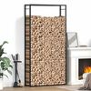vidaXL Firewood Rack Matt Black 43.3"x11"x84.3" Steel