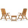 vidaXL Garden Lounge Set Teak Solid teak wood Medium Foldable