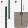 vidaXL Fence Posts Height Adjustable Manual 44 pcs Green 70.9" Steel