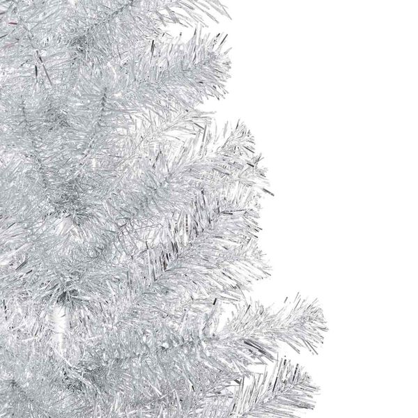 vidaXL Artificial Pre-lit Christmas Tree with Ball Set Silver 70.9" PET
