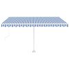 vidaXL Freestanding Automatic Awning 157.5"x118.1" Blue/White