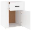 vidaXL Bedside Cabinet White Engineered wood 19.7 x 14.2 x 23.6 in