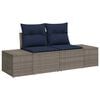 vidaXL Garden Sofa Set with Cushion 10 pcs Grey Poly Rattan