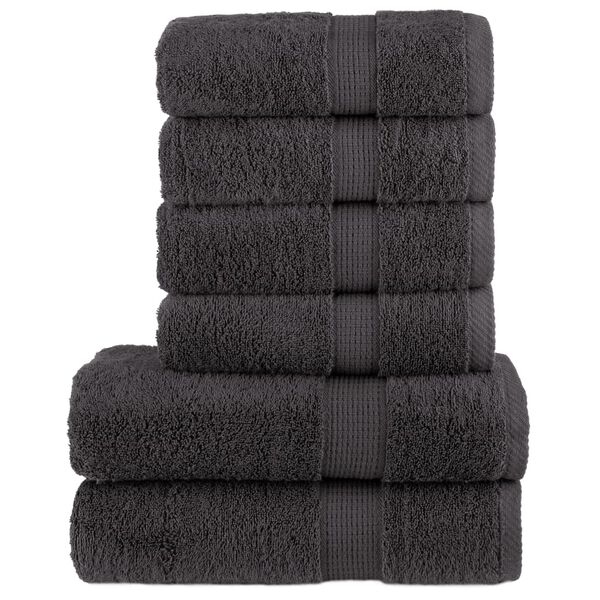 vidaXL Towel Set Charcoal 100% ring-spun cotton