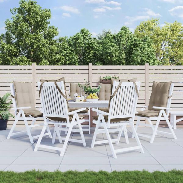vidaXL Highback Chair Cushion Set of 6 Taupe