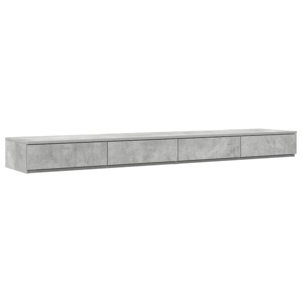 vidaXL Bed Drawers with Drawer Concrete Grey 78.74 x 14.37 x 6.50 in