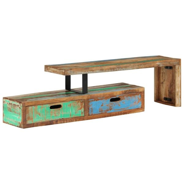 vidaXL TV Stand Multicolor Solid Reclaimed Wood Medium TV Stand
