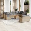 vidaXL Garden Sofa Set Beige, Light Grey
