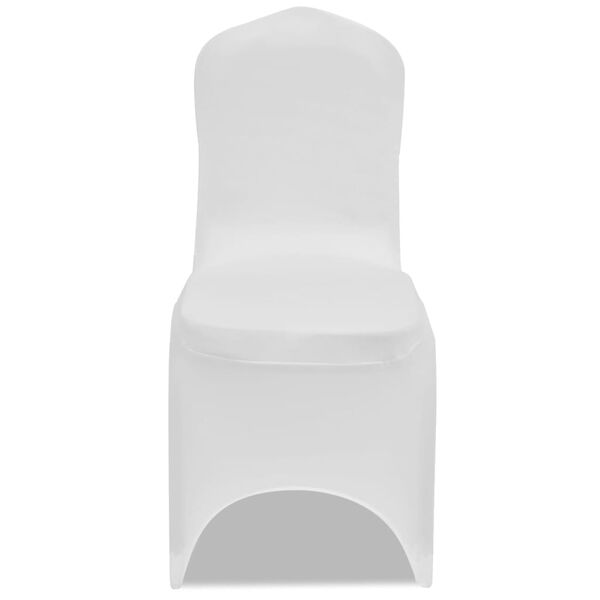 vidaXL Chair Cover Set of 100 White Polyester: 90%, Spandex: 10% Large