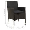 vidaXL Outdoor Dining Set Black