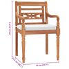 vidaXL Garden Chair Set of 2 Brown Teak wood and cotton Standard