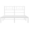 vidaXL Bed Frame White Tough Powder-Coated Steel Full Bed Frame
