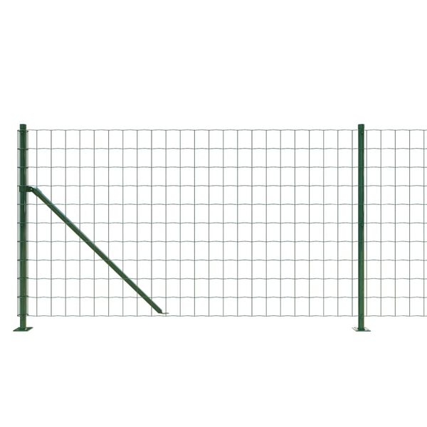 vidaXL Wire Mesh Fence with Flange Green 3.3x32.8'