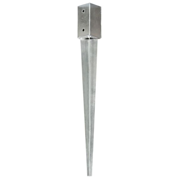vidaXL Ground Spikes 6 pcs Silver 2.8x2.8x29.5" Galvanised Steel
