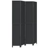 vidaXL Room Divider 4 Panels Black Solid Wood Paulownia