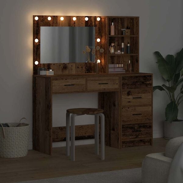 vidaXL Dressing Table Brown 78.5 x 41 x 135 cm Engineered wood
