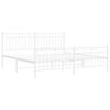 vidaXL Bed Frame White Powder-Coated Steel Super King Bed Frame