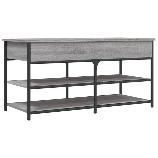 vidaXL Shoe Bench Grey Sonoma Engineered Wood, Metal Medium