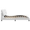 vidaXL Bed Frame White Faux Leather Double Bed Frame Rectangular