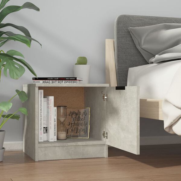 vidaXL Bedside Cabinet Concrete grey Engineered wood Small